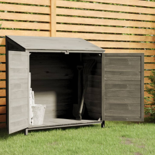 vidaXL antracitszürke tömör fenyőfa kerti fészer 102 x 52 x 112 cm kerti tárolás