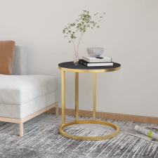 vidaXL arany-fekete edzett üveg kisasztal 45 cm bútor