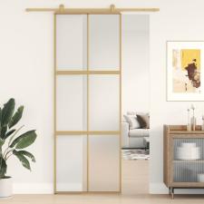 vidaXL aranyszínű ESG tejüveg és alumínium tolóajtó 76 x 205 cm építőanyag
