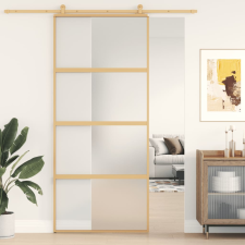 vidaXL aranyszínű ESG tejüveg és alumínium tolóajtó 90 x 205 cm építőanyag