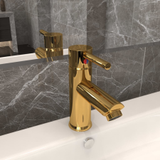 vidaXL aranyszínű fürdőszobai mosdócsaptelep 130 x 176 mm csaptelep