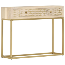 vidaXL aranyszínű tömör mangófa tálalóasztal 90 x 30 x 75 cm bútor