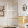 vidaXL aranyszínű zuhanyfal átlátszó ESG üveggel 115 x 195 cm