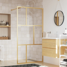 vidaXL aranyszínű zuhanyfal átlátszó ESG üveggel 115 x 195 cm kád, zuhanykabin