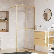 vidaXL aranyszínű zuhanyfal átlátszó ESG üveggel 80 x 195 cm kád, zuhanykabin