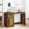  vidaXL Asztal fiókkal tárolóval Öreg fa 50 x 115 x 75 cm Faanyag