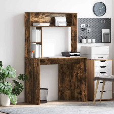 vidaXL Asztal polcokkal Füstölt tölgy 91 x 50 x 149 cm Faanyag íróasztal