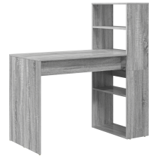vidaXL asztal tárolóval, szürke sonoma 113x54x120 cm forgácslap (869279) íróasztal