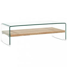 vidaXL átlátszó edzett üveg dohányzóasztal 98 x 45 x 31 cm bútor