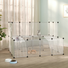 vidaXL átlátszó polipropilén és acél kisállatketrec 143 x 107 x 93 cm ketrec, szállítóbox rágcsálóknak