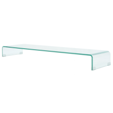 vidaXL Átlátszó üveg TV/monitor állvány 120x30x13 cm bútor