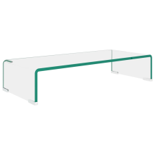 vidaXL Átlátszó üveg TV/monitor állvány 60x25x11 cm (244127) tv állvány és fali konzol