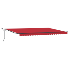 vidaXL Automatikus Behúzható Napellenző LED-del Piros 500x300 cm (3331430) kerti bútor