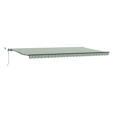 vidaXL Automatikus Behúzható Napellenző LED-del Zöld-fehér 600x350 cm (3331812) kerti bútor