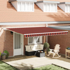 vidaXL Automatikus Behúzható Napernyő LED-del Narancs és Barna 450x300 cm kerti bútor
