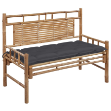 vidaXL bambusz kerti pad párnával 120 cm kerti bútor