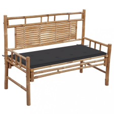 vidaXL Bambusz kerti pad párnával 120 cm kerti bútor