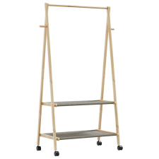vidaXL bambusz ruhaállvány polcokkal és kerekekkel 96x45,5x155,5 cm bútor