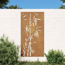 vidaXL bambuszmintás corten acél kerti faldísz 105 x 55 cm kerti dekoráció