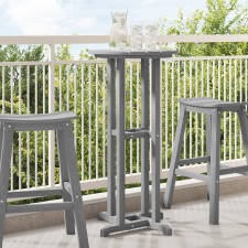 vidaXL Bárasztal Világosszürke 55x55x107 cm HDPE kerti bútor