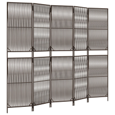 vidaXL barna 5-paneles polyrattan térelválasztó (365397) bútor