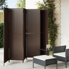 vidaXL barna 6-paneles polyrattan térelválasztó bútor