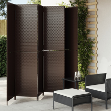 vidaXL barna 6-paneles polyrattan térelválasztó bútor