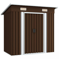 vidaXL Barna acél kerti fészer 194 x 121 x 181 cm kerti tárolás