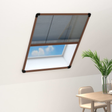 vidaXL barna alumínium pliszé ablakszúnyogháló 60 x 80 cm szúnyogháló