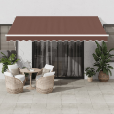 vidaXL barna automata kihúzható LED-es napellenző 400x350 cm kerti bútor