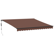 vidaXL barna automata kihúzható LED-es napellenző 400x350 cm (3215406) kerti bútor