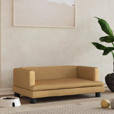 vidaXL barna bársony kutyaágy 80 x 45 x 30 cm szállítóbox, fekhely kutyáknak
