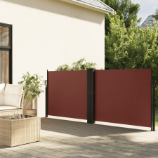 vidaXL Barna behúzható oldalsó napellenző 120 x 1000 cm kerti bútor