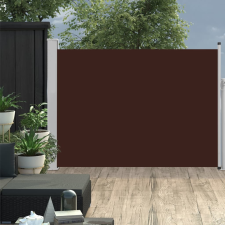 vidaXL barna behúzható oldalsó teraszi napellenző 100 x 500 cm kerti bútor