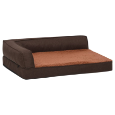 vidaXL barna ergonomikus vászonhatású gyapjú kutyaágymatrac 60 x 42 cm (171340) szállítóbox, fekhely kutyáknak