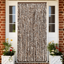 vidaXL Barna és fehér zsenília rovarfüggöny 56 x 200 cm szúnyogháló