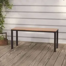 vidaXL barna és fekete acél és WPC kerti pad 110 cm kerti bútor