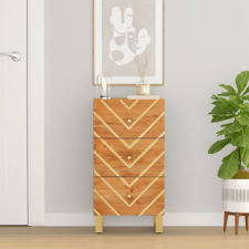 vidaXL barna és fekete tömör mangófa kisszekrény 40x33,5x75 cm bútor