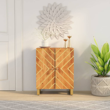 vidaXL barna és fekete tömör mangófa kisszekrény 60x33,5x75 cm bútor