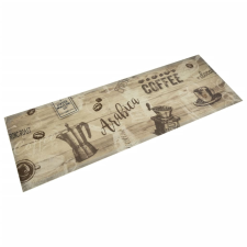 vidaXL Barna feliratos mosható bársony konyhaszőnyeg 60 x 180 cm lakástextília
