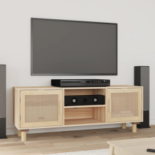 vidaXL barna fenyőfa és természetes rattan TV-szekrény 105x30x40 cm bútor