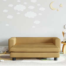 vidaXL barna gyerek bársonykanapé lábzsámollyal 100x50x30 cm gyermekbútor