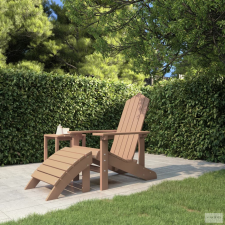vidaXL Barna HDPE kerti adirondack szék lábtartóval kerti bútor
