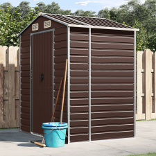 vidaXL barna horganyzott acél kerti fészer 191 x 130 x 198 cm kerti tárolás