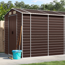 vidaXL barna horganyzott acél kerti fészer 191 x 470 x 198 cm kerti tárolás