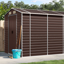 vidaXL barna horganyzott acél kerti fészer 191 x 895 x 198 cm kerti tárolás