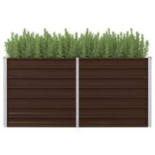 vidaXL barna kerti magaságyás horganyzott acélból 160 x 80 x 77 cm kerti tárolás