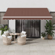 vidaXL barna kézzel kihúzható LED-es napellenző 400 x 350 cm kerti bútor