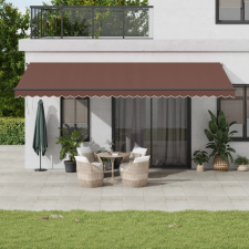 vidaXL barna kézzel kihúzható LED-es napellenző 600 x 300 cm kerti bútor