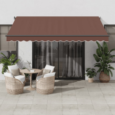vidaXL Barna kézzel kihúzható napellenző 400 x 350 cm kerti bútor